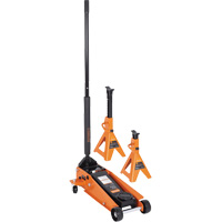 Service Jack with 4-Ton Vehicle Stands, 3.5 Ton(s) Capacity, 5-1/8" Lowered, 21" Raised, Manual Hydraulic EastCoast Offshore Supplies