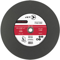 Meule &agrave; tronçonner Power Abrasive A36R, 14" x 3/32", Arbre de 1", Type 1, 4400 Tr/min EastCoast Offshore Supplies