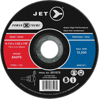 Meule &agrave; tronçonner Power-Xtreme A60PX, 4-1/2" x 1/32", Arbre de 7/8", Type 1, 13 300 Tr/min EastCoast Offshore Supplies
