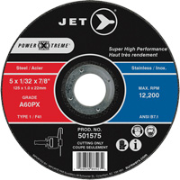 Meule &agrave; tronçonner Power-Xtreme A60PX, 5" x 1/32", Arbre de 7/8", Type 1, 12 200 Tr/min EastCoast Offshore Supplies