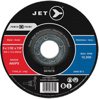 Meule &agrave; tronçonner Power-Xtreme A60PX, 4-1/2" x 3/64", Arbre de 7/8", Type 27, 13 300 Tr/min EastCoast Offshore Supplies
