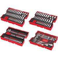 Jeu de cliquets et douilles m&eacute;triques et SAE avec organisateur PACKOUT &agrave; profil bas, 242 Mcx, Chocs, Prise de 1/4"/3/8"/1/2", Profond EastCoast Offshore Supplies