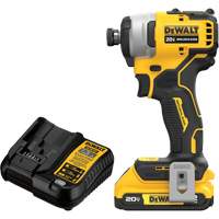 Ensemble tournevis &agrave; chocs sans fil et sans balai ATOMIC COMPACT SERIES MAX*, 1/4", 1700 lb-po Couple max., 20 V, Lithium-ion EastCoast Offshore Supplies