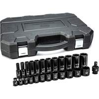 6-Point SAE Socket Set, 25 Pcs, Impact, 3/8" Drive Size, Deep EastCoast Offshore Supplies