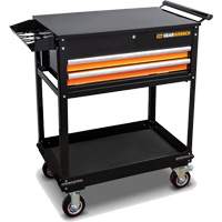 Chariot utilitaire, 2 tiroirs, 32-1/2" la x 42" h, Noir/Orange EastCoast Offshore Supplies
