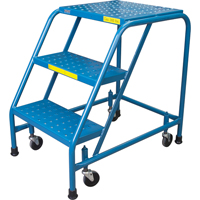 Rolling Step Ladder, 3 Steps, 18" Step Width, 28" Platform Height, Steel EastCoast Offshore Supplies