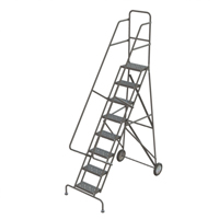 Steel Rolling Ladder, 8 Steps, 16" Step Width, 80" Platform Height, Steel EastCoast Offshore Supplies