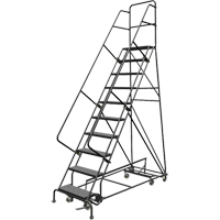 All Directional Rolling Ladder, 10 Steps, 24" Step Width, 100" Platform Height, Steel EastCoast Offshore Supplies
