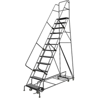 All Directional Rolling Ladder, 12 Steps, 24" Step Width, 120" Platform Height, Steel EastCoast Offshore Supplies