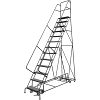 All Directional Rolling Ladder, 13 Steps, 24" Step Width, 130" Platform Height, Steel EastCoast Offshore Supplies