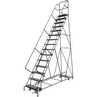 All Directional Rolling Ladder, 15 Steps, 24" Step Width, 150" Platform Height, Steel EastCoast Offshore Supplies