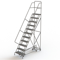 All Directional Rolling Ladder, 11 Steps, 24" Step Width, 110" Platform Height, Steel EastCoast Offshore Supplies