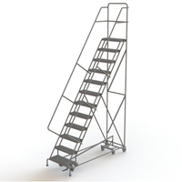 All Directional Rolling Ladder, 12 Steps, 24" Step Width, 120" Platform Height, Steel EastCoast Offshore Supplies
