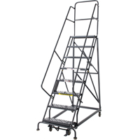 Heavy Duty Rolling Ladder, 8 Steps, 24" Step Width, 80" Platform Height, Steel EastCoast Offshore Supplies