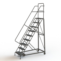 Heavy Duty Rolling Ladder, 9 Steps, 24" Step Width, 90" Platform Height, Steel EastCoast Offshore Supplies