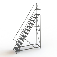Heavy Duty Rolling Ladder, 12 Steps, 24" Step Width, 120" Platform Height, Steel EastCoast Offshore Supplies