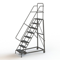 Heavy Duty Rolling Ladder, 8 Steps, 24" Step Width, 80" Platform Height, Steel EastCoast Offshore Supplies