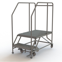 Mobile Work Platform, Steel, 2 Steps, 20" H, 35" D, 24" Step, Serrated EastCoast Offshore Supplies