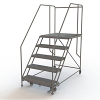 Mobile Work Platform, Steel, 5 Steps, 50" H, 36" D, 36" Step, Serrated EastCoast Offshore Supplies