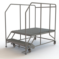 Mobile Work Platform, Steel, 2 Steps, 20" H, 48" D, 36" Step, Serrated EastCoast Offshore Supplies