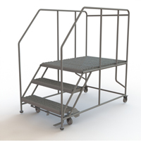 Mobile Work Platform, Steel, 3 Steps, 30" H, 48" D, 36" Step, Serrated EastCoast Offshore Supplies