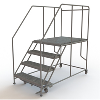Mobile Work Platform, Steel, 4 Steps, 40" H, 48" D, 36" Step, Serrated EastCoast Offshore Supplies