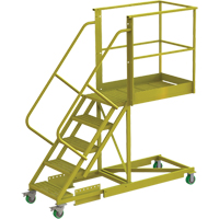 Cantilever Rolling Ladder, Supported, 5 Steps, 40" Platform Depth, 50" Platform Height EastCoast Offshore Supplies