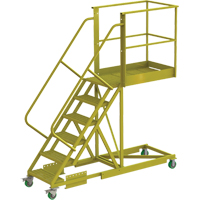 Cantilever Rolling Ladder, Supported, 6 Steps, 40" Platform Depth, 60" Platform Height EastCoast Offshore Supplies