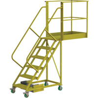 Cantilever Rolling Ladder, Unsupported, 6 Steps, 40" Platform Depth, 60" Platform Height EastCoast Offshore Supplies