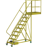 Cantilever Rolling Ladder, Unsupported, 9 Steps, 40" Platform Depth, 90" Platform Height EastCoast Offshore Supplies