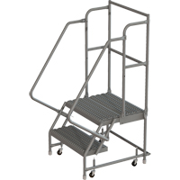 Deep Top Step Rolling Ladder, 2 Steps, 16" Step Width, 20" Platform Height, Steel EastCoast Offshore Supplies
