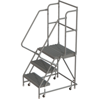 Deep Top Step Rolling Ladder, 3 Steps, 16" Step Width, 30" Platform Height, Steel EastCoast Offshore Supplies