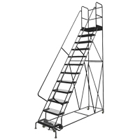 Deep Top Step Rolling Ladder, 7 Steps, 16" Step Width, 70" Platform Height, Steel EastCoast Offshore Supplies