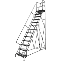 Deep Top Step Rolling Ladder, 13 Steps, 24" Step Width, 130" Platform Height, Steel EastCoast Offshore Supplies