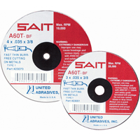 Cut-Off Wheel, 4" x 0.045", 5/8" Arbor, Type 27, Aluminum Oxide, 13500 RPM EastCoast Offshore Supplies