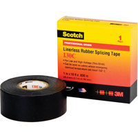 Scotch&reg; Linerless Rubber Splicing Tape 130C, 25.4 mm (1") x 9.14 m (30'), Black EastCoast Offshore Supplies
