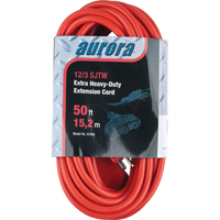 Vinyl Extension Cord, Outdoor, SJTW, 12/3 AWG, 15 A, 3 Outlet(s), 50' EastCoast Offshore Supplies