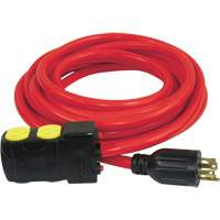 Generator Extension Cord with Resets, SJTW, 10 AWG, 20 A, 4 Outlet(s), 25' EastCoast Offshore Supplies