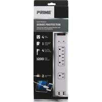 Limiteurs de surtension avec chargeur USB, 4 Prises, 1200 J, 1875 W, Cordon 4' EastCoast Offshore Supplies