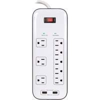 Limiteurs de surtension avec chargeur USB, 8 Prises, 2400 J, 1875 W, Cordon 6' EastCoast Offshore Supplies