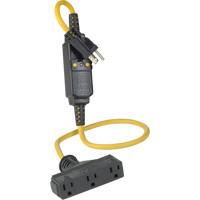 Triple-Tap Inline GCFI Extension Cord & Connector, 120 V, 15 Amps, 3' Cord EastCoast Offshore Supplies