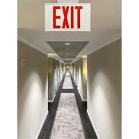 Exit Sign, LED, Battery Operated/Hardwired, 12-1/5" L x 7-1/2" W, English EastCoast Offshore Supplies